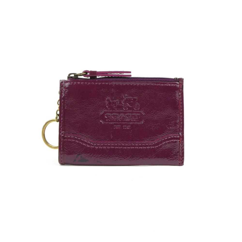 Coach Leatherware Plum Patent Leather Mini Skinny Case